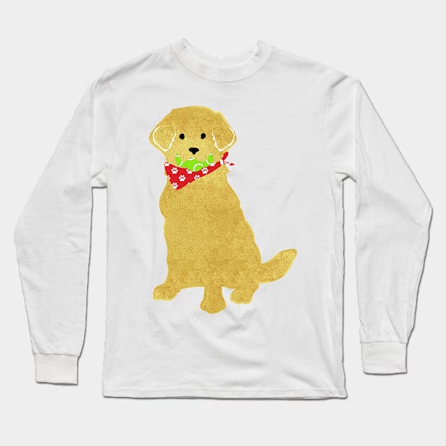 Cute Preppy Yellow Lab - Tennis Balls In Mouth Long Sleeve T-Shirt by emrdesigns